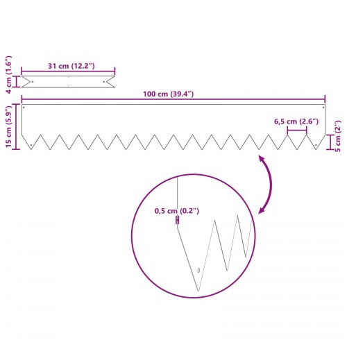 Græskanter 20 stk 100x0,5x15 cm Rustfrit stål