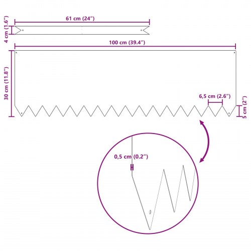 Plænekanter 20 stk Sort 100x0,5x30 cm Stål