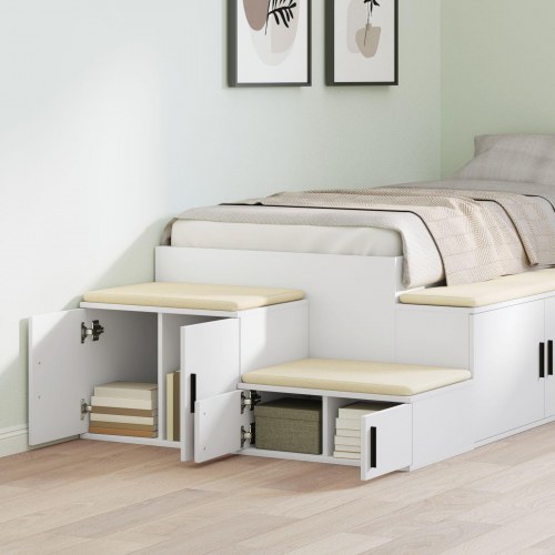Opbevaringsskab Hvid 127x41x40 cm Konstrueret Træ