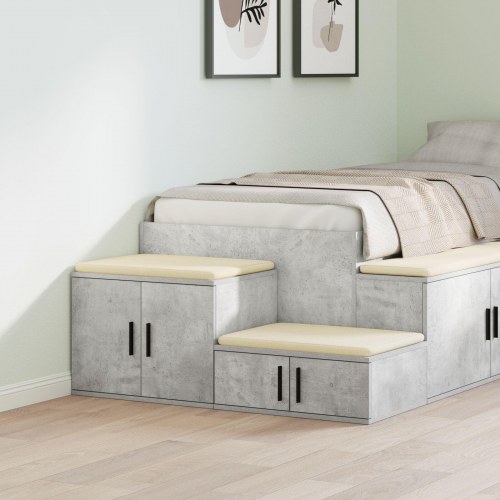 Opbevaringsskab Beton Grå 127x41x40 cm Ingeniørtræ
