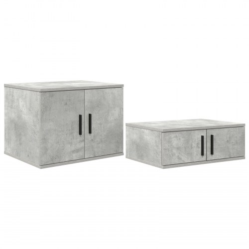 Opbevaringsskab Beton Grå 127x41x40 cm Ingeniørtræ