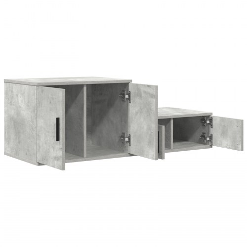 Opbevaringsskab Beton Grå 127x41x40 cm Ingeniørtræ