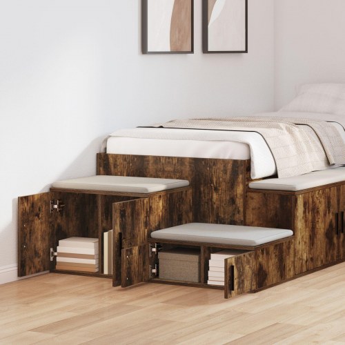 Opbevaringsskab Røget Eg 127x41x40 cm Konstrueret Træ