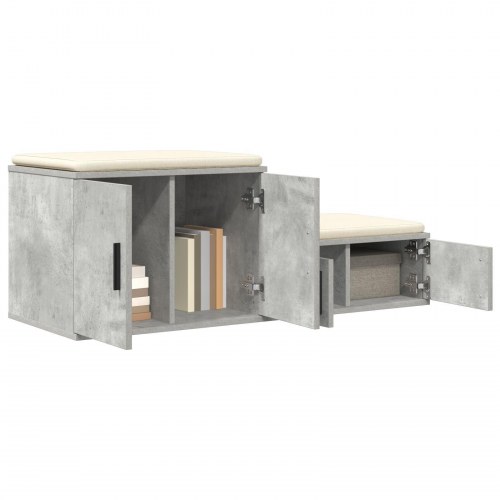 Opbevaringsskab Beton Grå 118x41x40 cm Ingeniør Træ
