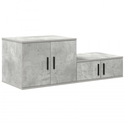 Opbevaringsskab Beton Grå 118x41x40 cm Ingeniør Træ