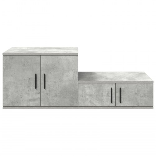 Opbevaringsskab Beton Grå 118x41x40 cm Ingeniør Træ