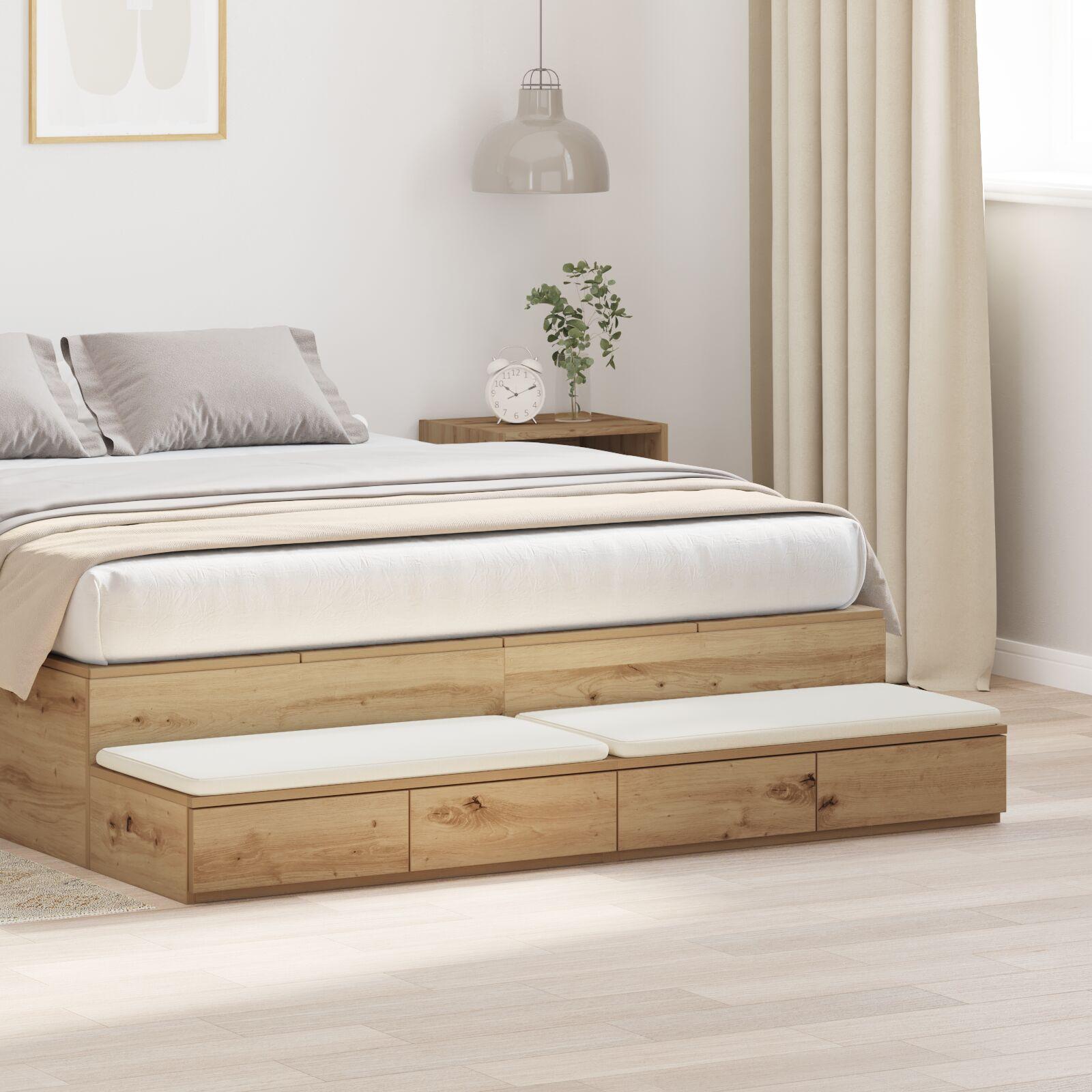 Sengeborde Artisan egetræ MDF med egetræsfiner 140 x 36.5 x 16.5 cm