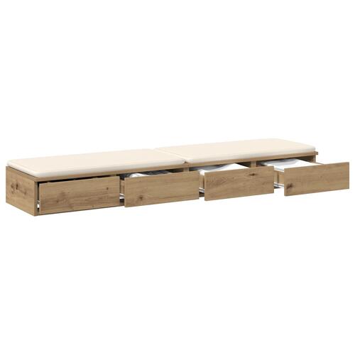 Sengeborde Artisan egetræ MDF med egetræsfiner 140 x 36.5 x 16.5 cm