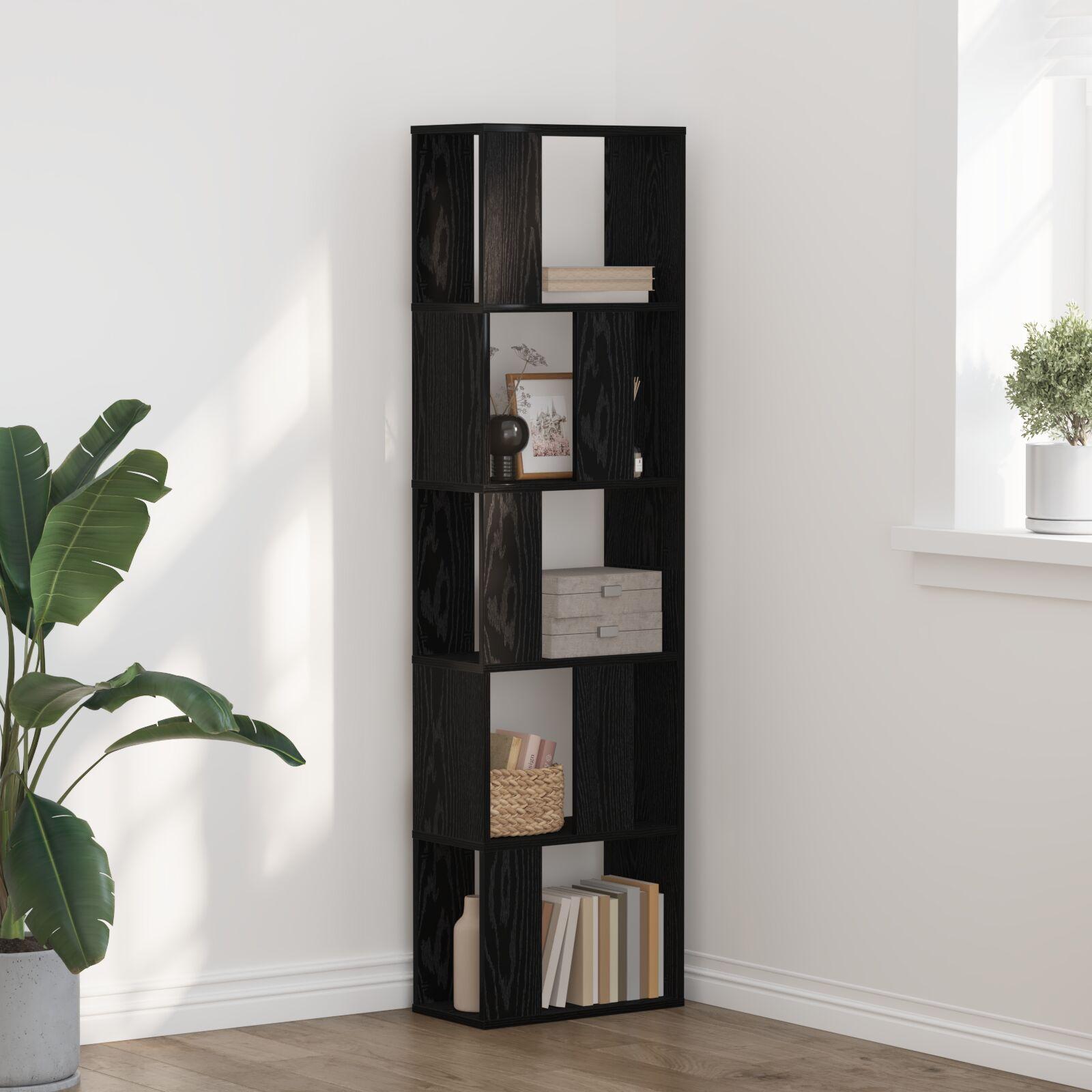 Boghylde Sort eg 45 x 23.5 x 162.5 cm Konstrueret træ