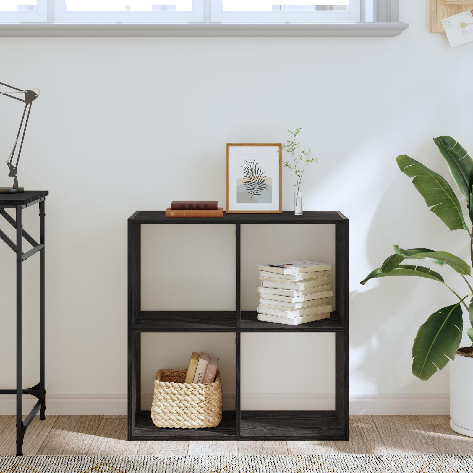 Bogreol Sort eg 68.5 x 32 x 68.5 cm Konstrueret træ