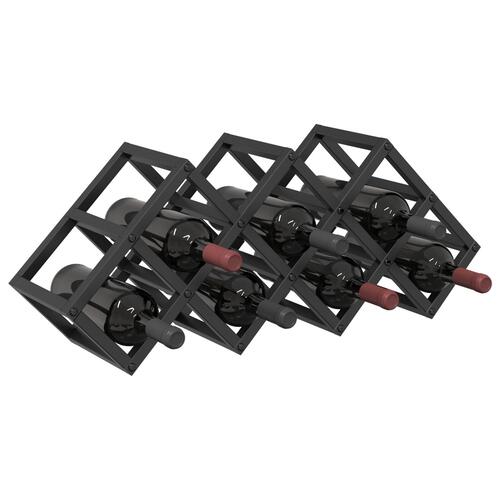 Vinreol til 9 Flasker 63x16,5x25 cm Pulverlakeret Stål