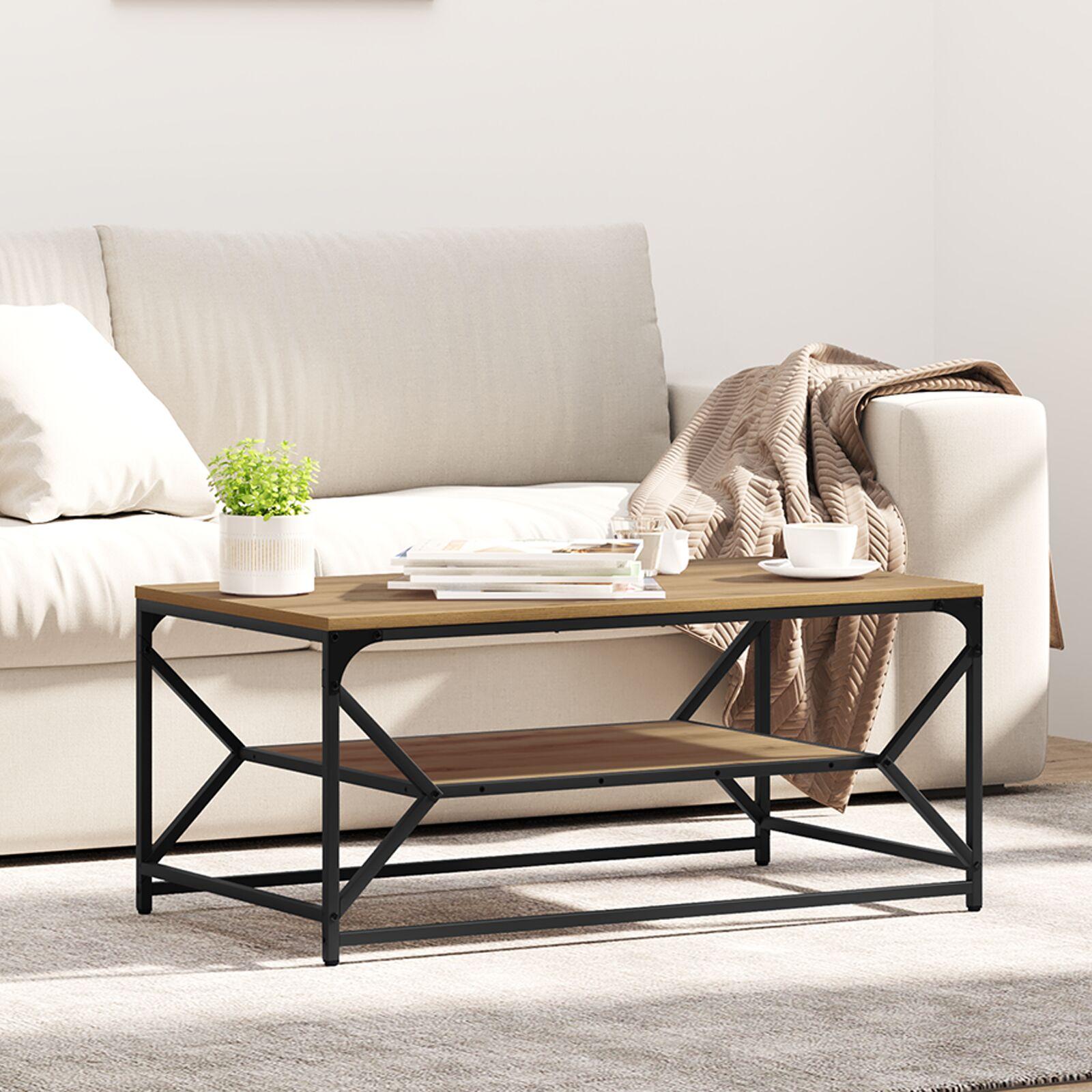 Sofabord artisan eg 90 x 50 x 40 cm Ingeniørtræ og stål