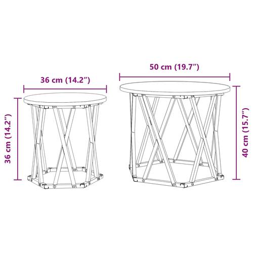 Nesting Side Tables 2 stk Artisan Eg Konstrueret Træ
