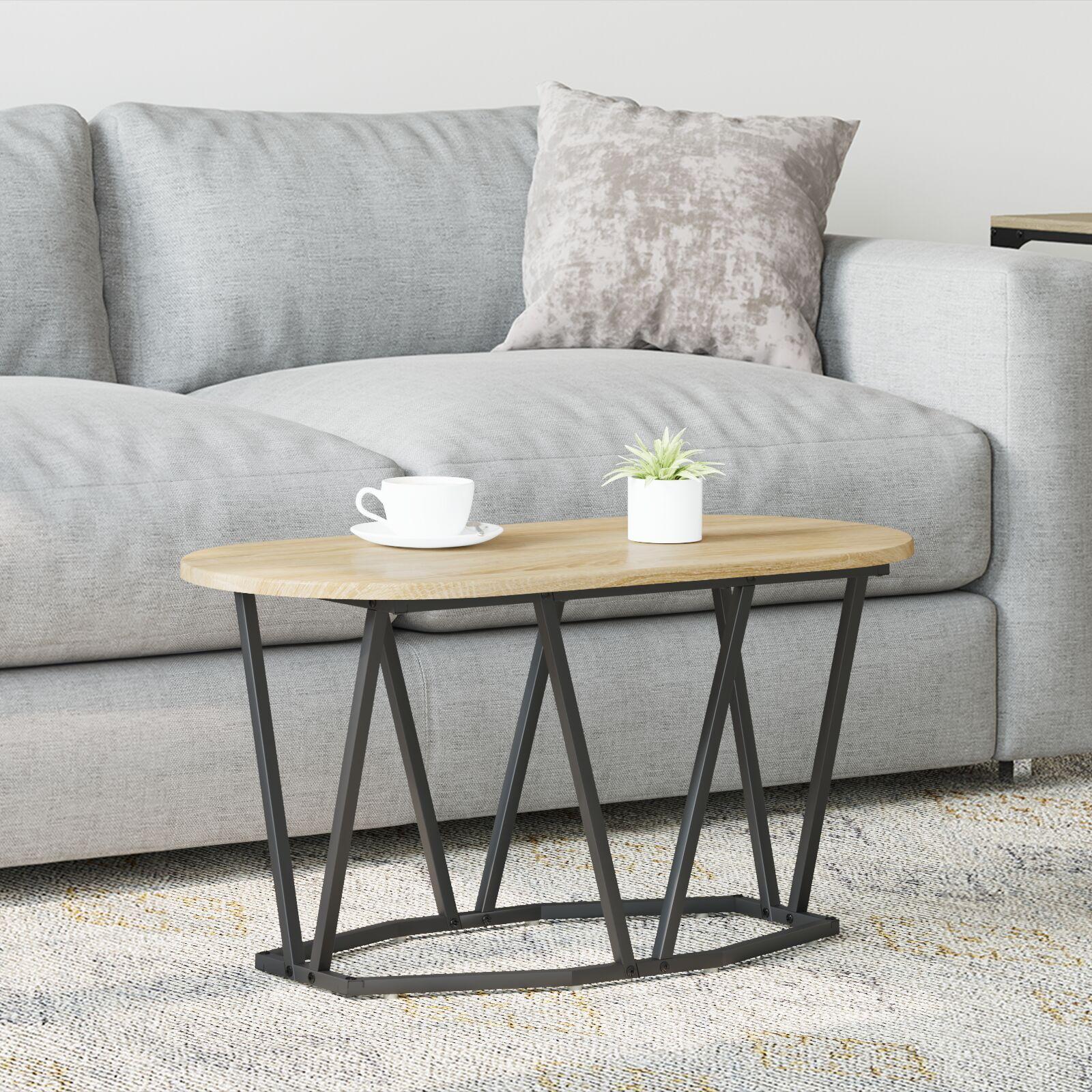 Kaffebord I Sonoma Eg 80x40x405 Cm Ingeniørtræ Og Metal