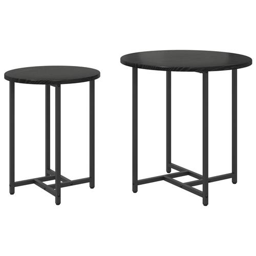Sidebord 2 stk Sort Eg Komposittræ og Metal
