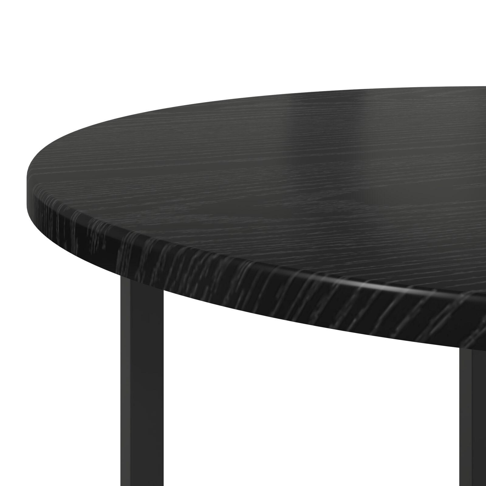 Sidebord 2 stk Sort Eg Komposittræ og Metal