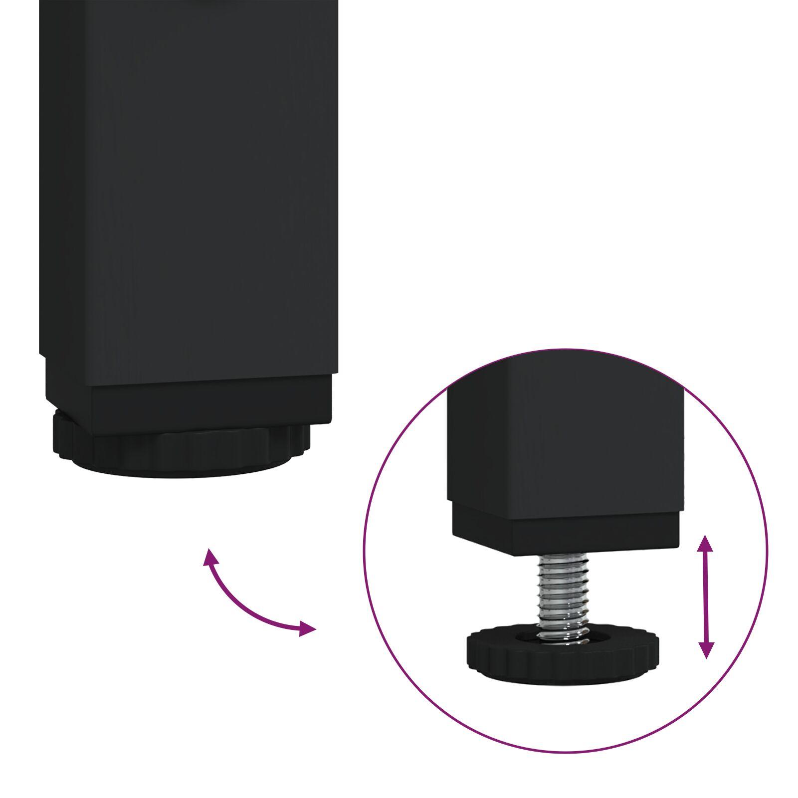 Sidebord 2 stk Sort Eg Komposittræ og Metal