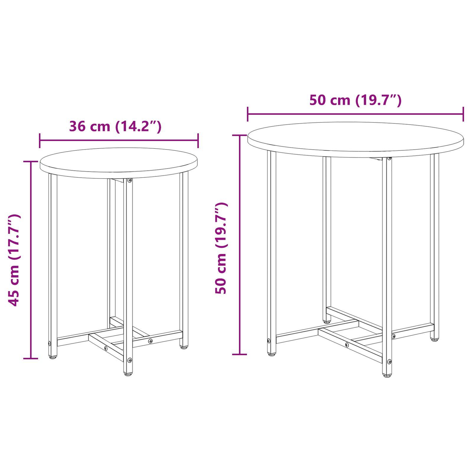 Sidebord 2 stk Sort Eg Komposittræ og Metal