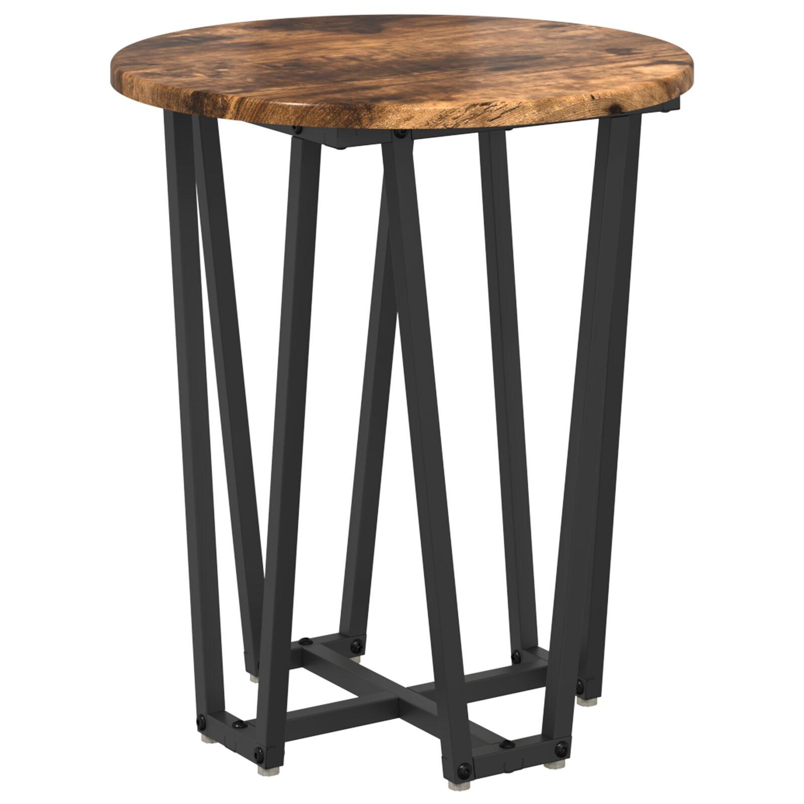 Sidebord 2 stk Røget Eg Ingeniørtræ og Metal