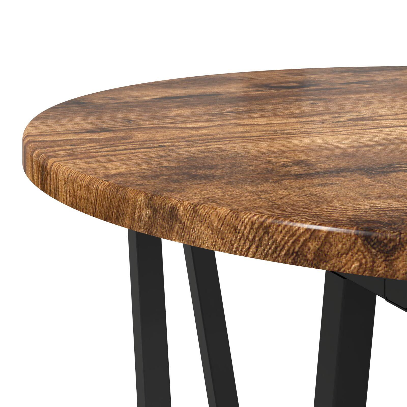Sidebord 2 stk Røget Eg Ingeniørtræ og Metal