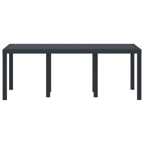 Havebord Antracit 200x100x73 cm Poly Rattan