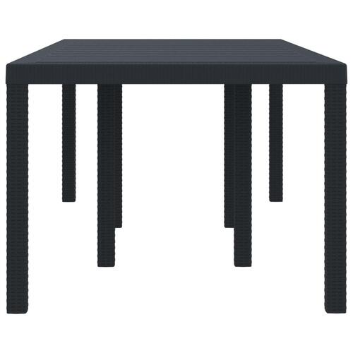 Havebord Antracit 200x100x73 cm Poly Rattan