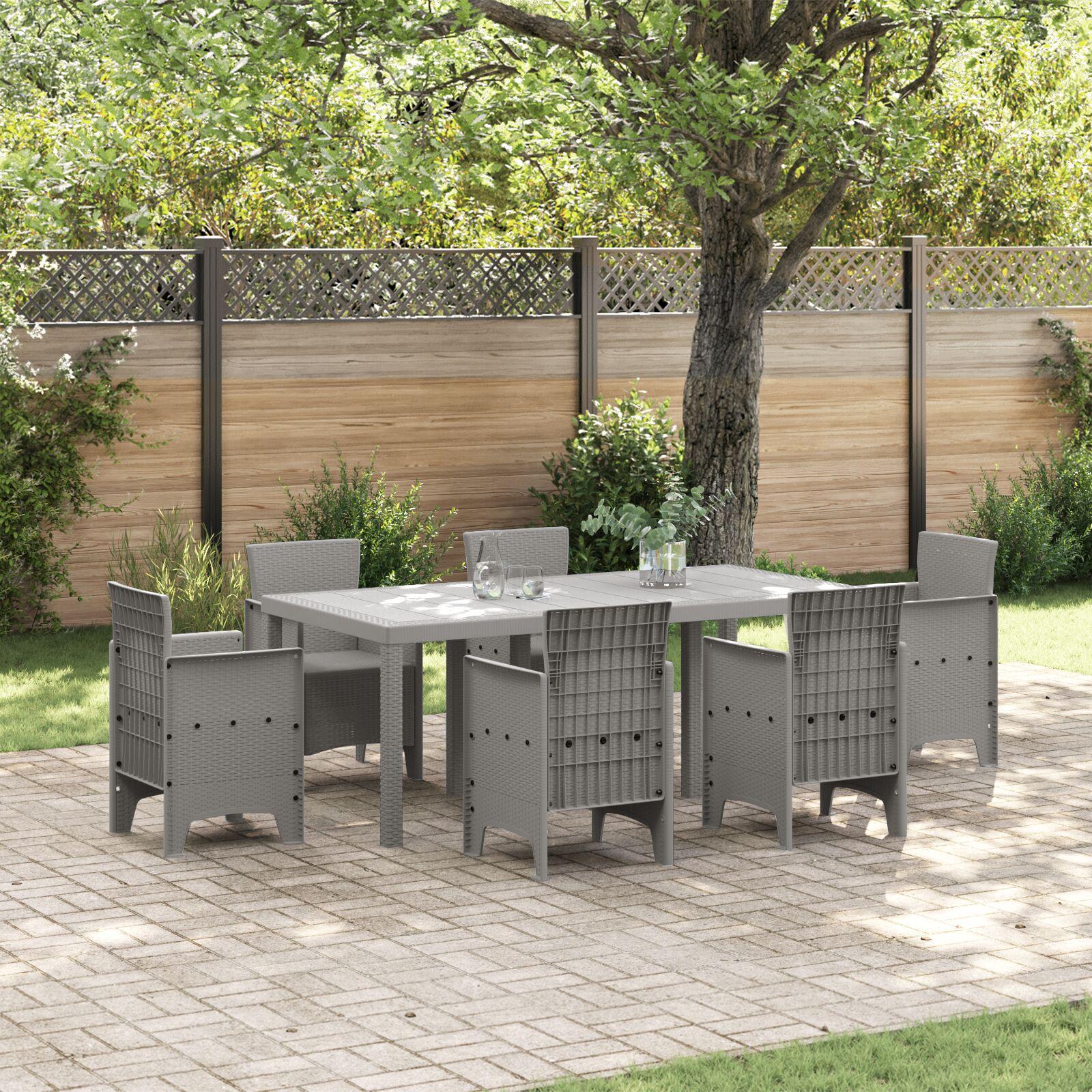 Havemøbel Bord Lysegrå 200 x 100 x 73 cm polyrattan