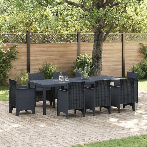 Havebord Antracitgrå 250x100x73 cm Poly Rattan