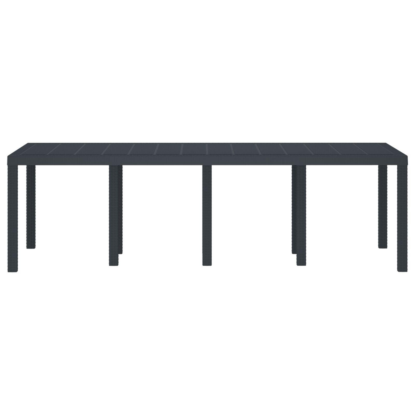 Havebord Antracitgrå 250x100x73 cm Poly Rattan