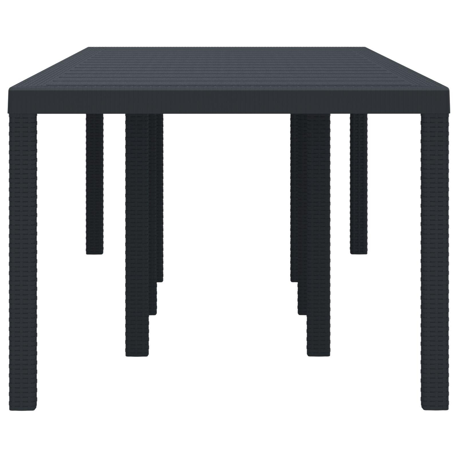 Havebord Antracitgrå 250x100x73 cm Poly Rattan
