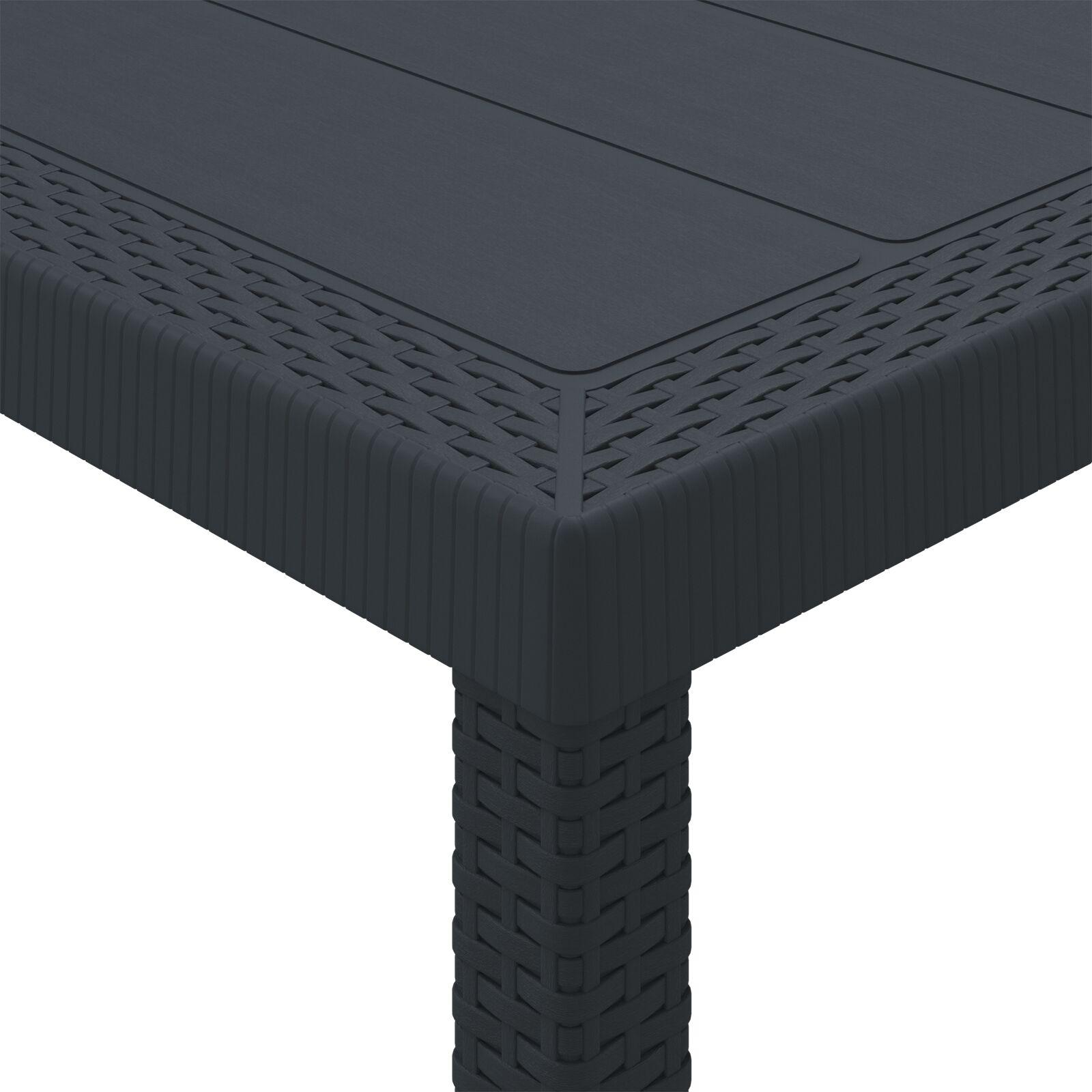 Havebord Antracitgrå 250x100x73 cm Poly Rattan