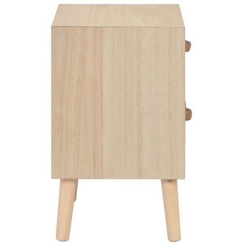 Sengebord med 2 skuffer 40 x 30 x 49,5 cm massivt fyrretræ