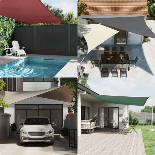 Solsejl 3,5 × 4,5 m rektangulært i oxfordstof - gul