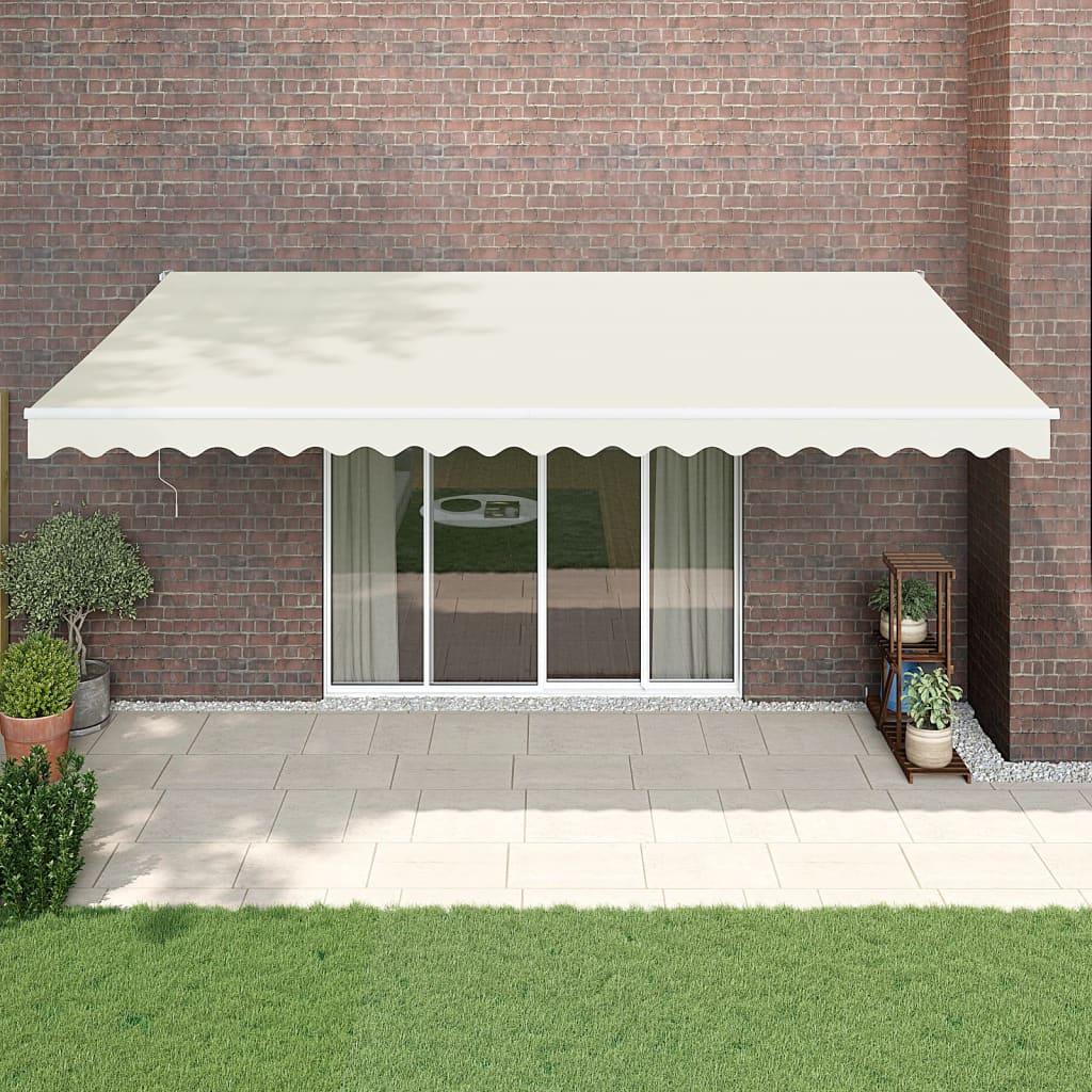 Foldemarkise 3x2,5 M Automatisk Betjening Blå og Hvid - Creme / 5 x 3 m