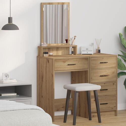 Makeupbord med skuffer i Artisan Eg 50x41x140 cm