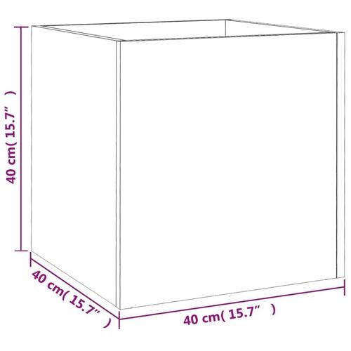 Plantekasse 40x40x40 cm konstrueret træ sort