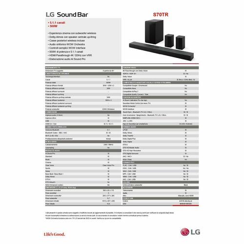 Sound bar LG Sort 500 W (OUTLET A)