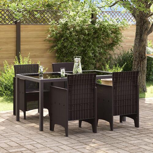 Havestole 4 stk Brun Poly Rattan