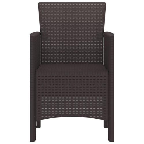 Havestole 4 stk Brun Poly Rattan