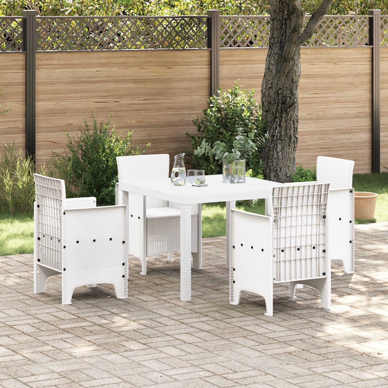 Havemøbel Bord Hvid 100 x 100 x 73 cm polyrattan