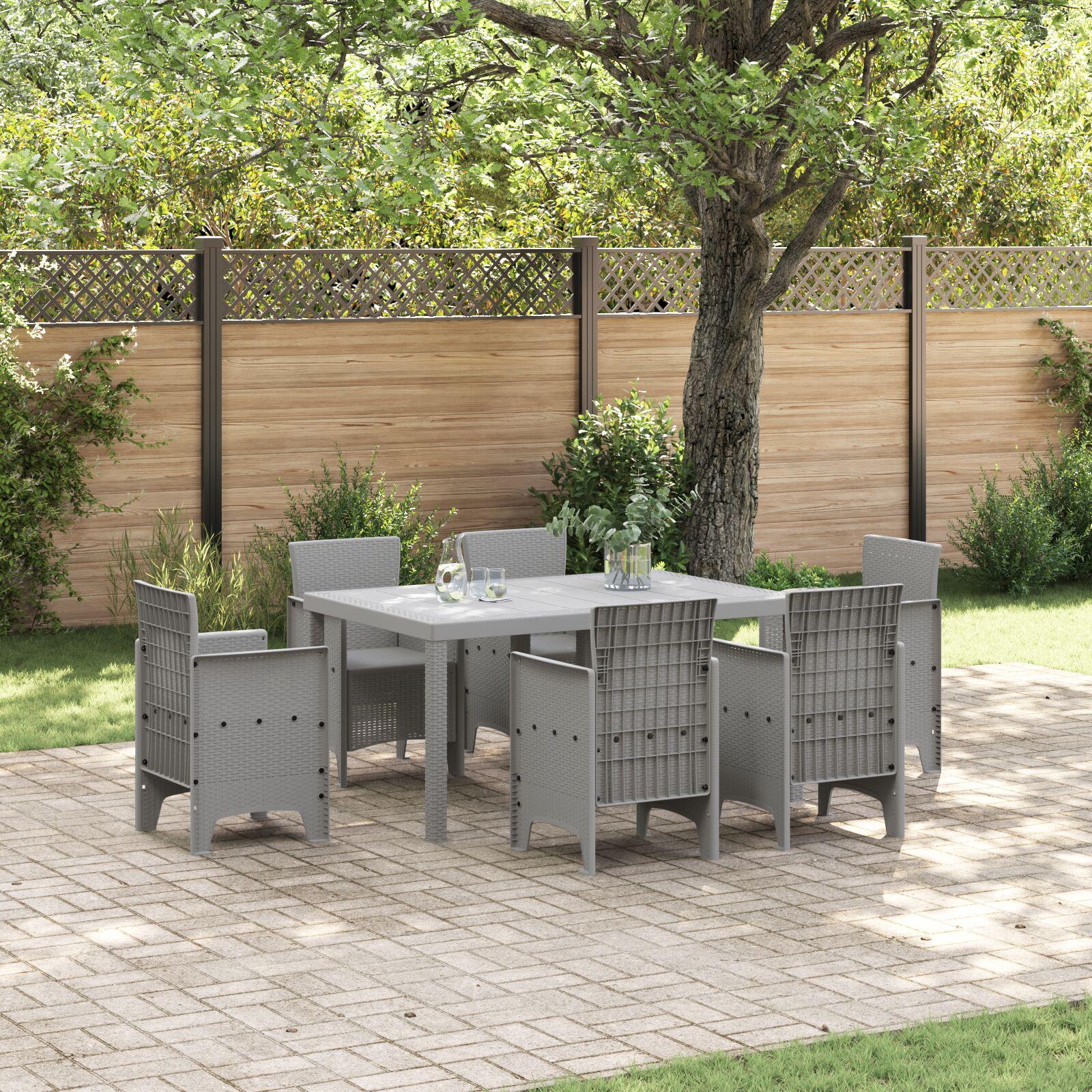 vidaXL Havemøbel Bord Lysegrå 150 x 100 x 73 cm polyrattan