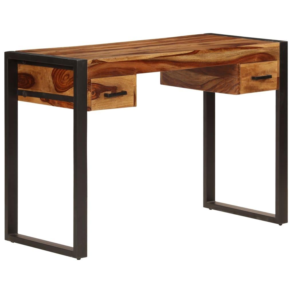 Skrivebord med 2 skuffer 110 x 50 x 77 cm massivt sheeshamtræ