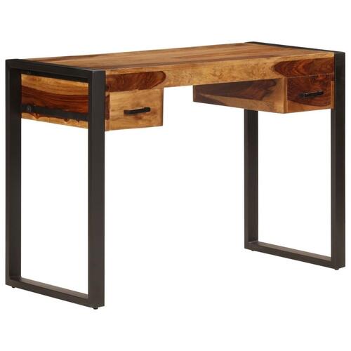 Skrivebord med 2 skuffer 110 x 50 x 77 cm massivt sheeshamtræ