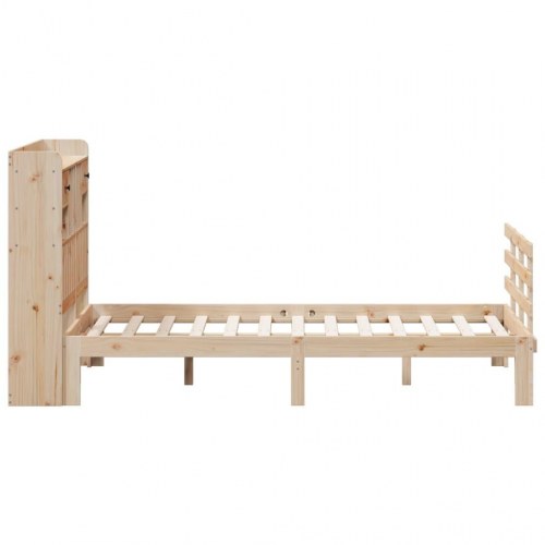Seng med reol 135x190 cm i massivt fyrretræ - uden madras