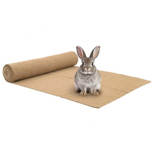 Hampemåtte til gnavere 1 × 5 m - 5 mm, naturlig burbund