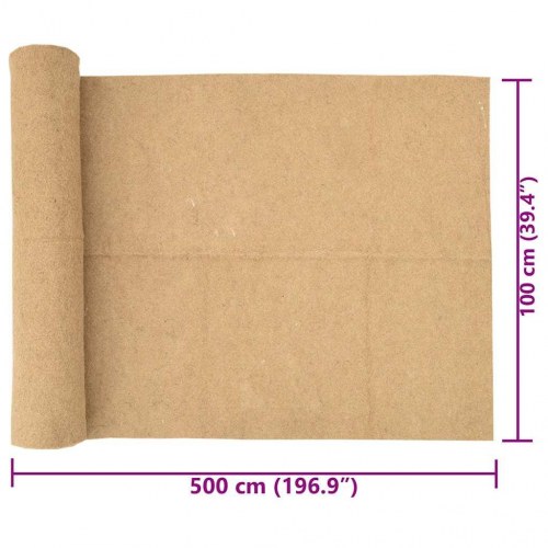 Hampemåtte til gnavere 1 × 5 m - 5 mm, naturlig burbund