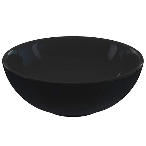 Håndvask Ø28x10 cm keramik glans sort