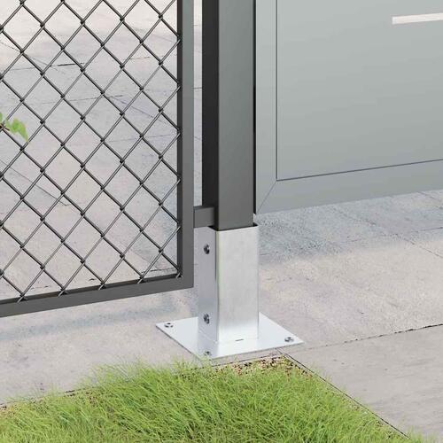 Stolpefødder firkantet 12 stk. 71x71 mm galvaniseret stål