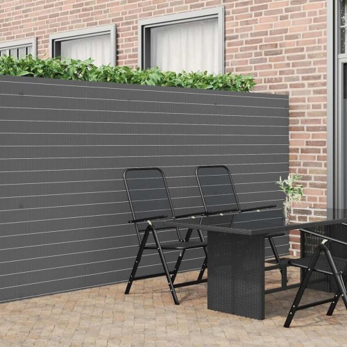 Havehegn dobbeltsidet 1,8 × 3 m i PVC - grå