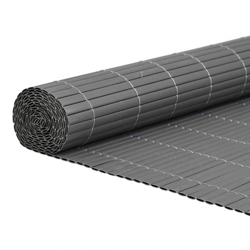 Havehegn dobbeltsidet 1,8 × 3 m i PVC - grå